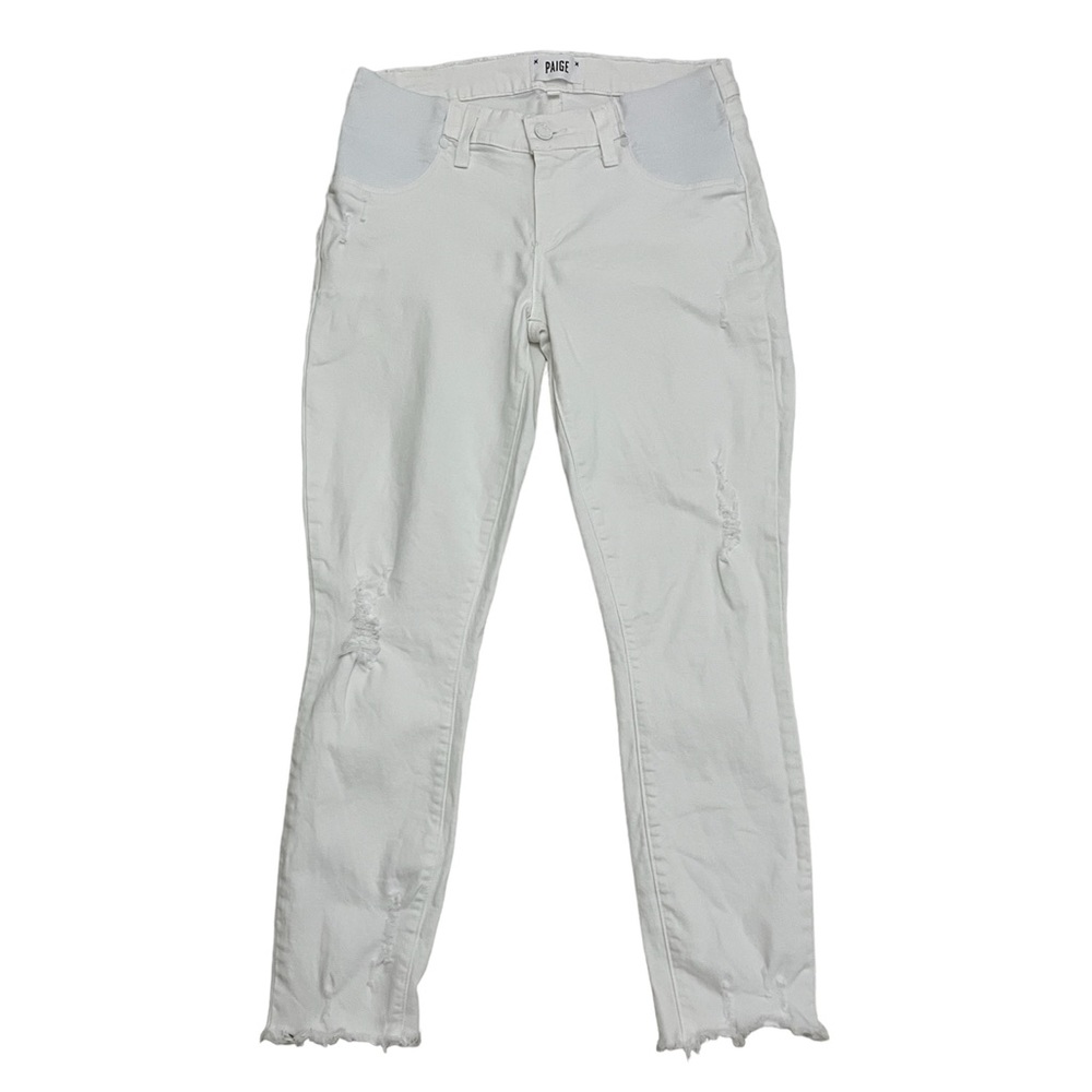 Paige Verdugo Crop Maternity White Jeans size 27